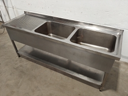 Rvs spoeltafel - 200x60 cm 